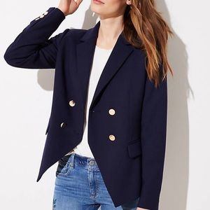 Loft Petite Double Breasted Blazer